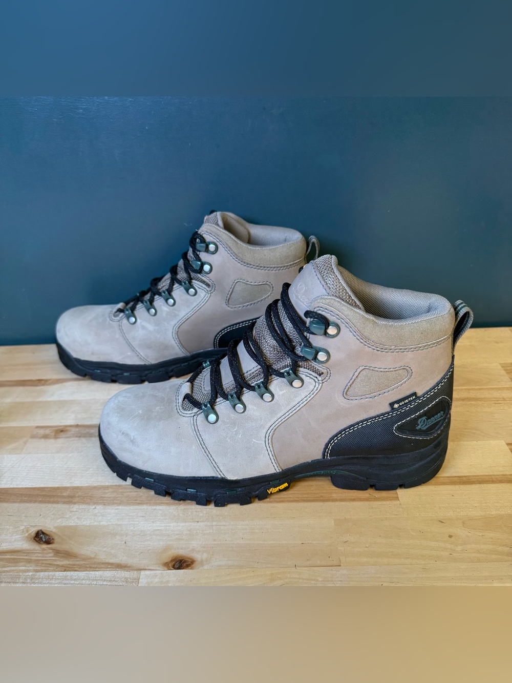 Danner Taupe and Black Men's Hiking Boots